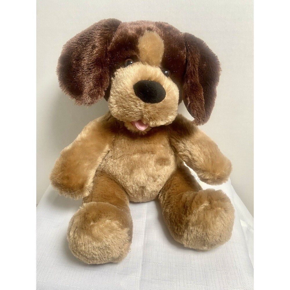 Build a Bear Puppy Dog Dark and Light Brown BAB Black Nose and Eyes 11 Inch